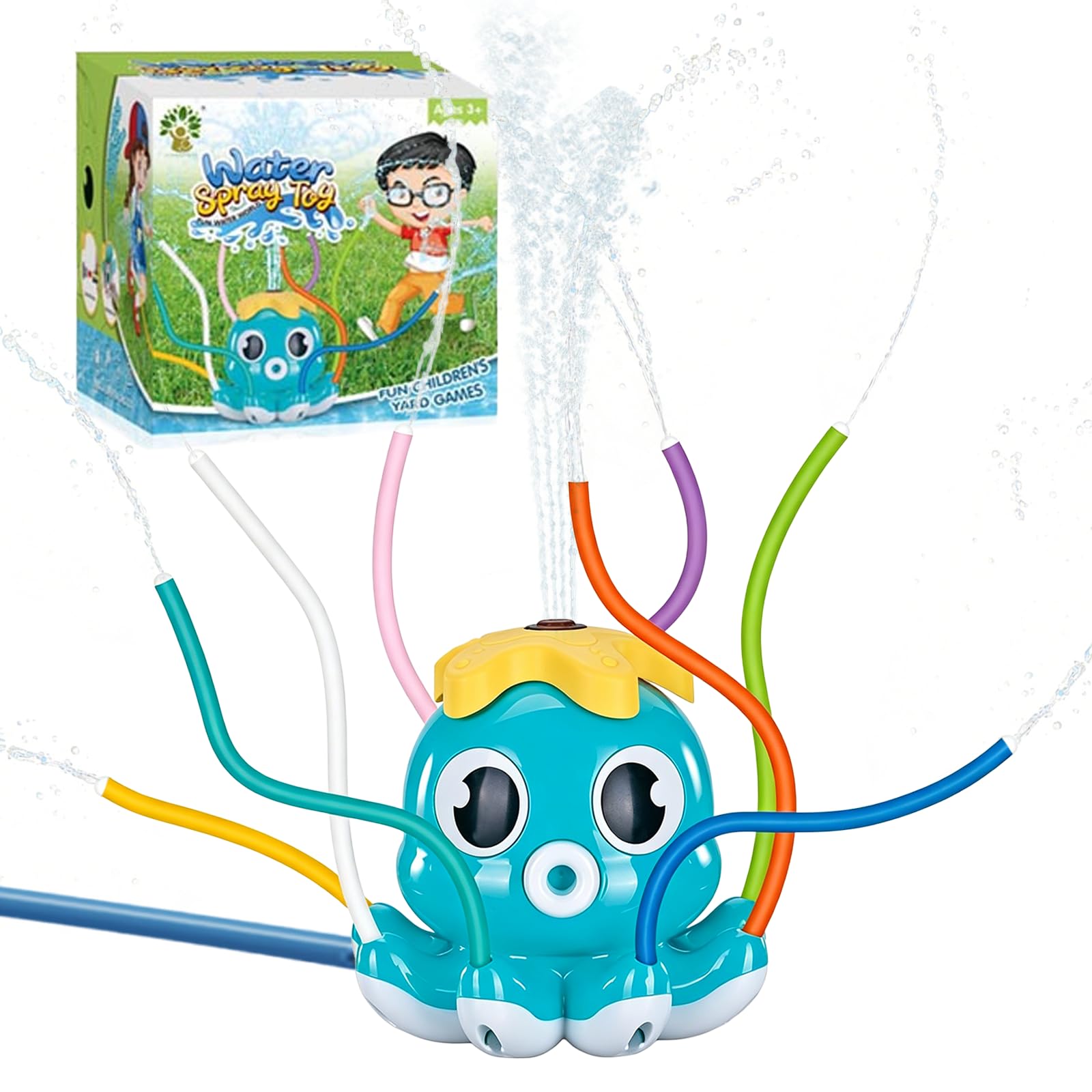 Water Sprinkler Toys für Kids, Cute Octopus Sprinkler with 6 Wiggle Tubes, Outdoor Garden Lawn Watering Toys with Hose Clamps, Sprinkler Toys for Lawn, Garden, Pool party — image 1
