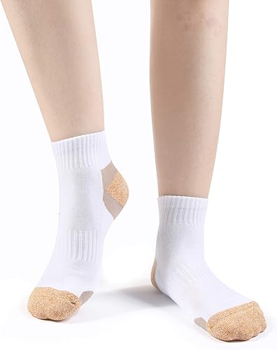 Miniatura 5 de Hepsibah Calcetines tobilleros deportivos para mujer, de algodón, gruesos, de corte bajo, para correr, paquete de 6