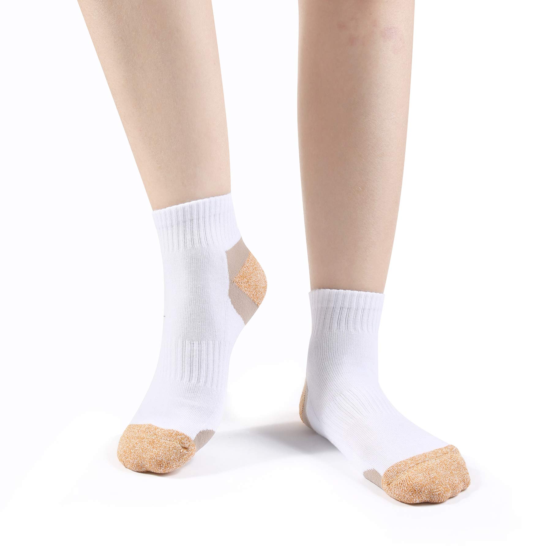 Hepsibah Damskie skarpety Athletic Ankle Socks Cotton Thick Cushion Low Cut Running Sport Tab Socks 6 Pack Color Mix 6 Pack Size US Shoe Size 6-11