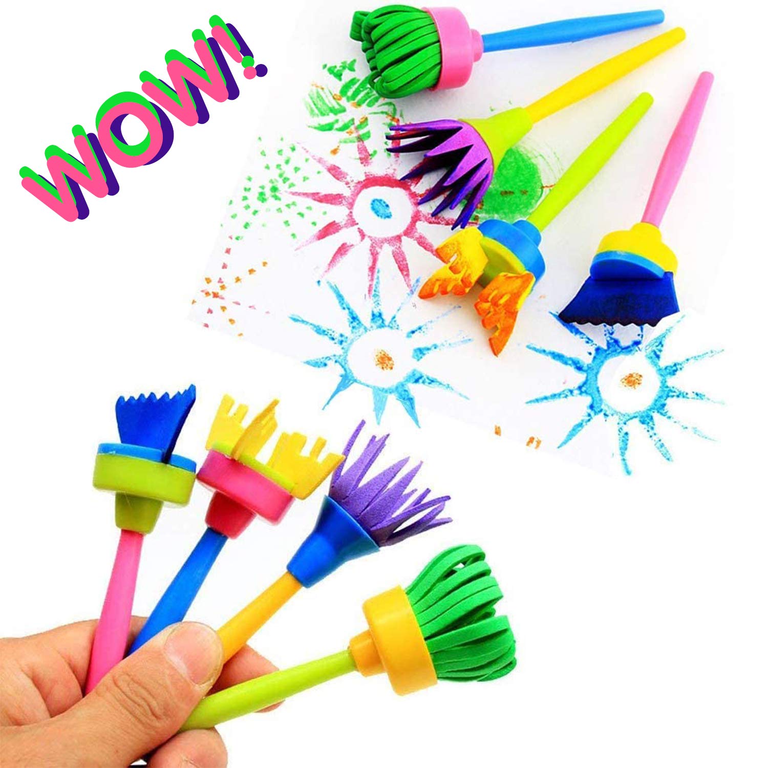 Party Propz Paint Brush Holder for Kids - 1Pc, Dabble Paints Toddlers Kit | Painting Brush for Kids | Sponge Painting Kit for Kids | Non Toxic Paints for Toddler - Image 5 thumbnail