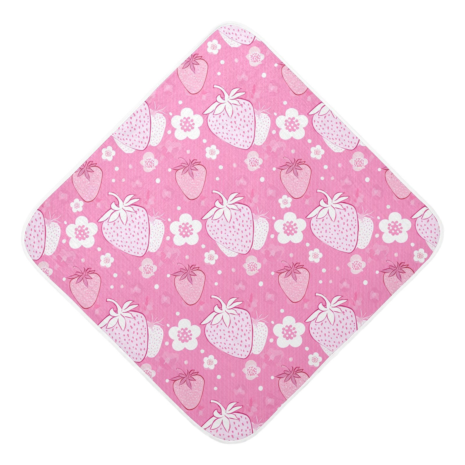 Msyxl Strawberry Field Hooded Towel - Ultra Soft & Absorbent Muslin Cotton Bath Towel for Babies, Toddlers, Newborn - Boys & Girls Essential 30