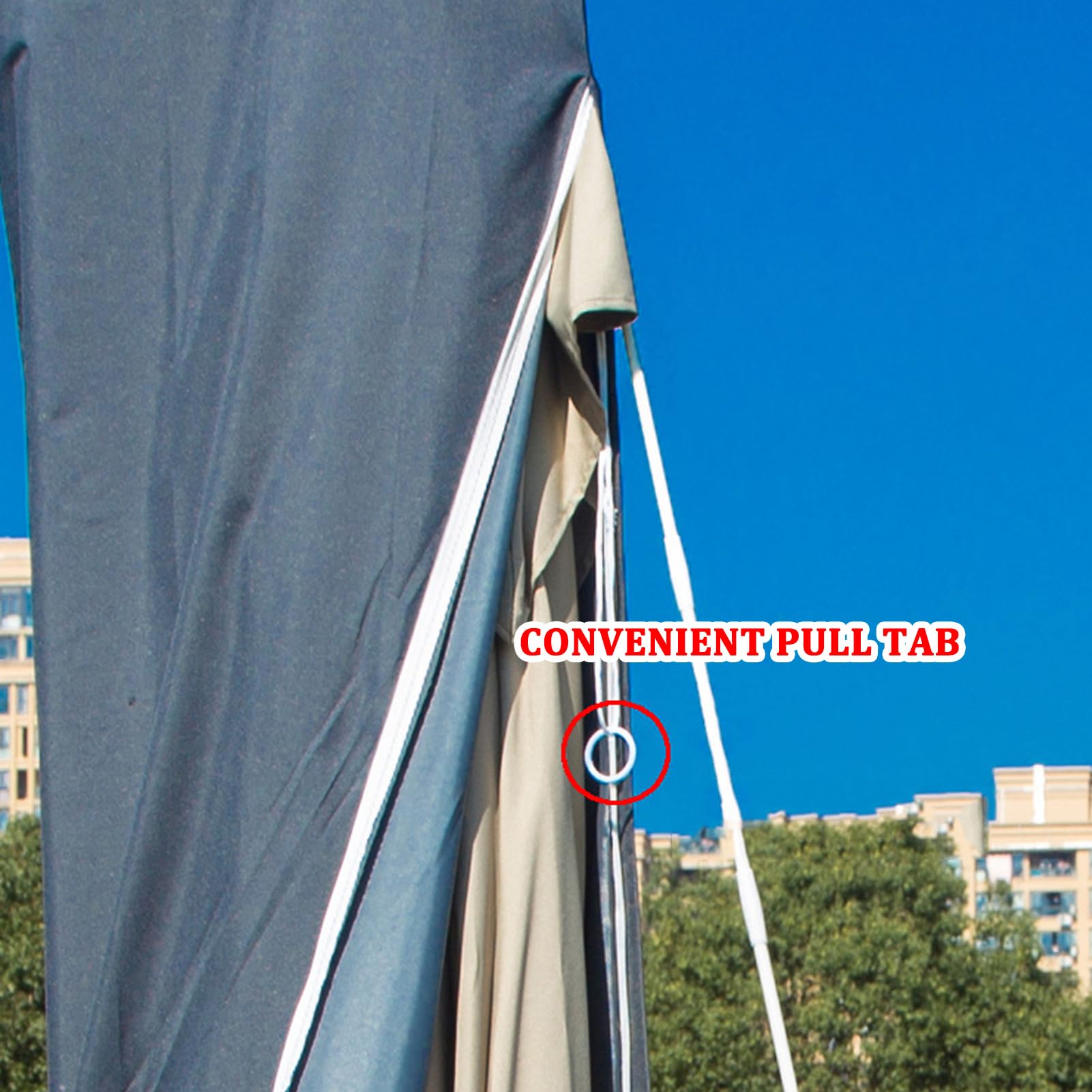 Schutzhülle für Sonnenschirm, Abdeckhauben für Ampelschirm, Abdeckung für Sonnenschirm groß, Reißfest, Marineblau, Red