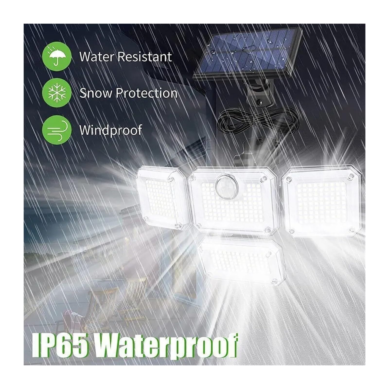 Lampa solarna zewnętrzna, Wodoodporna lampa zewnętrzna zasilana energią słoneczną, czujnik ruchu, 2000 LM, 333 LED, lampa uliczna, kinkiet, reflektory do dekoracji ogrodu(333LED integrated)