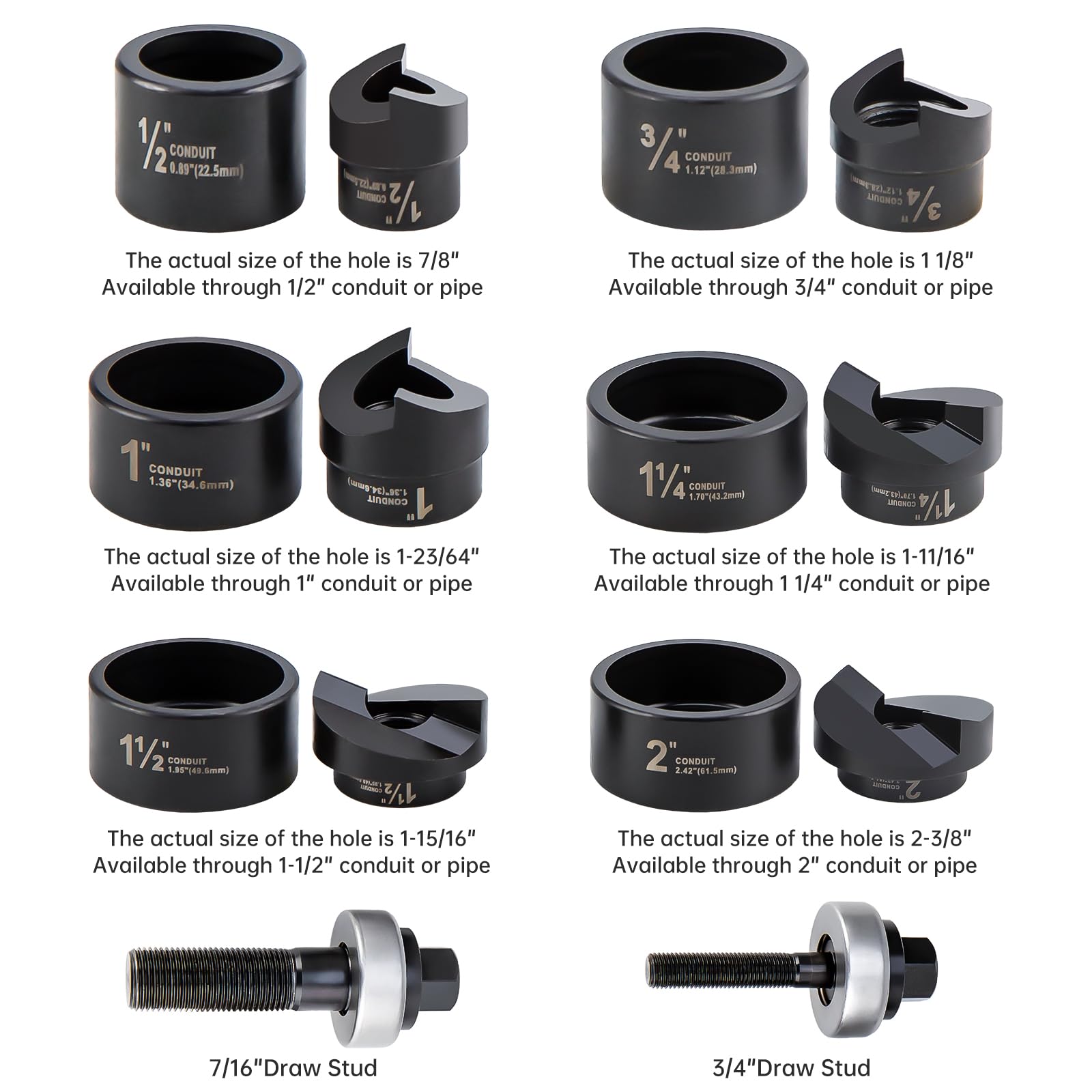 IBOSAD Knockout Punch Kit - Conduit Hole Cutter -3