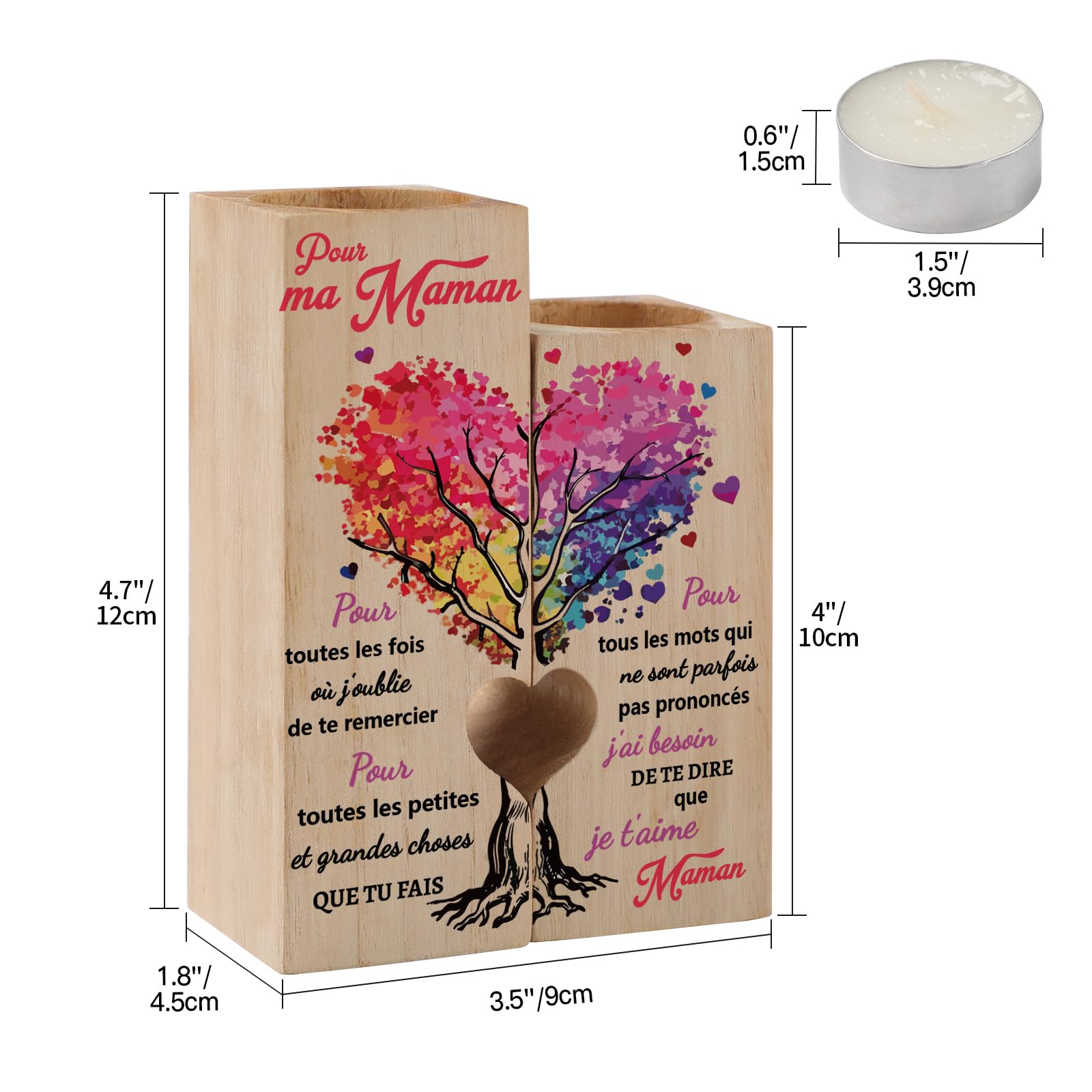 Funnli Cadeau Maman, Candélabre Cadeau Fete des Mere, Idee Cadeaux Anniversaire Fête des Mères Noel Noël Saint Valentin pour Maman