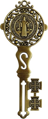 Angelitos de Mexico Gran llave de San Benito para protección del hogar, decoración de pared, colgar en la puerta de la casa bendición