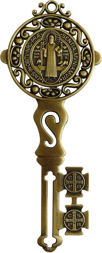 Angelitos de Mexico Big Saint Benedict Key for Home Protection Wall Decor Hang on Door House Blessing