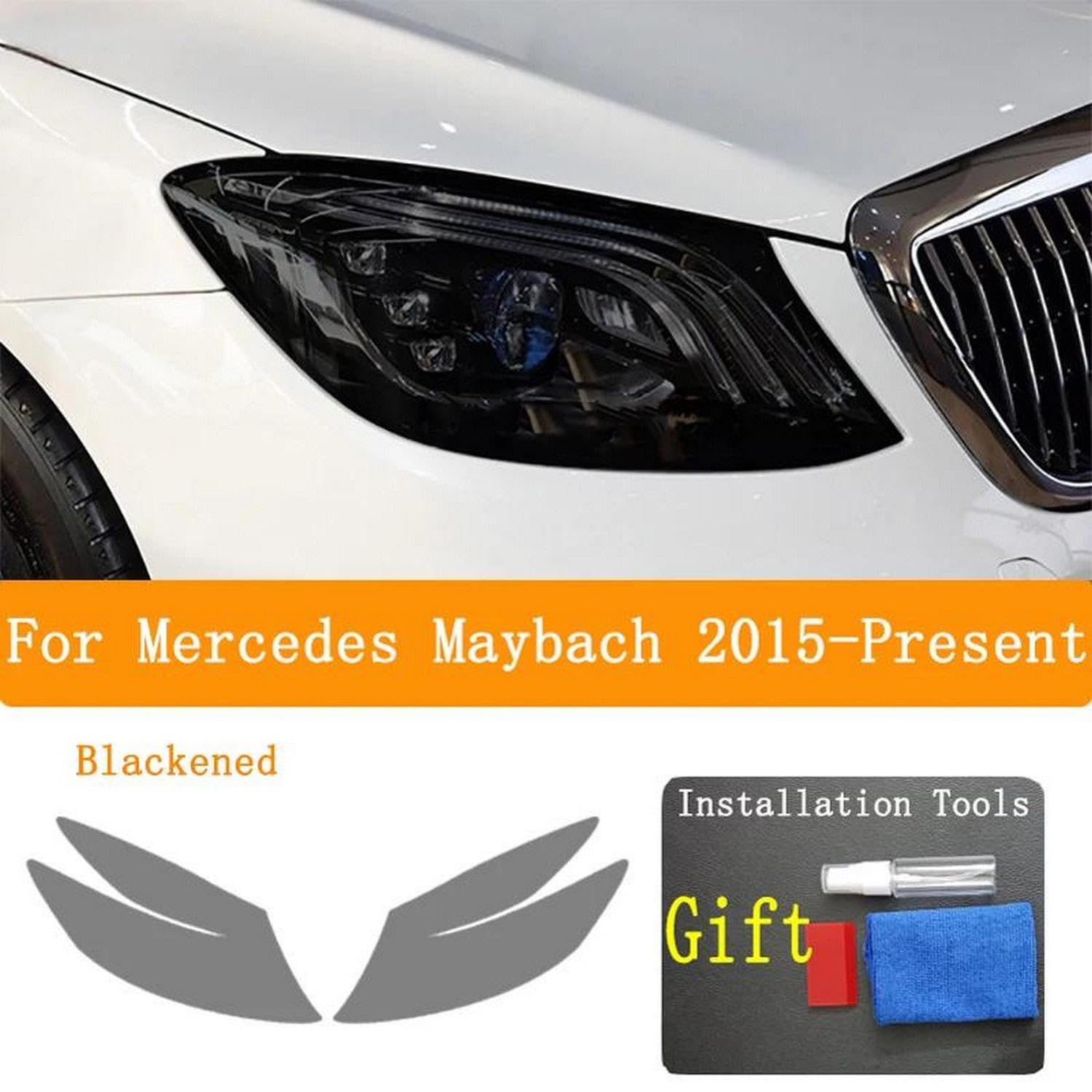 Reflektor samochodowy tylne światło folia ochronna reflektor winyl renowacja przezroczysta czarna naklejka, do Mercedes Maybach 2015-Present