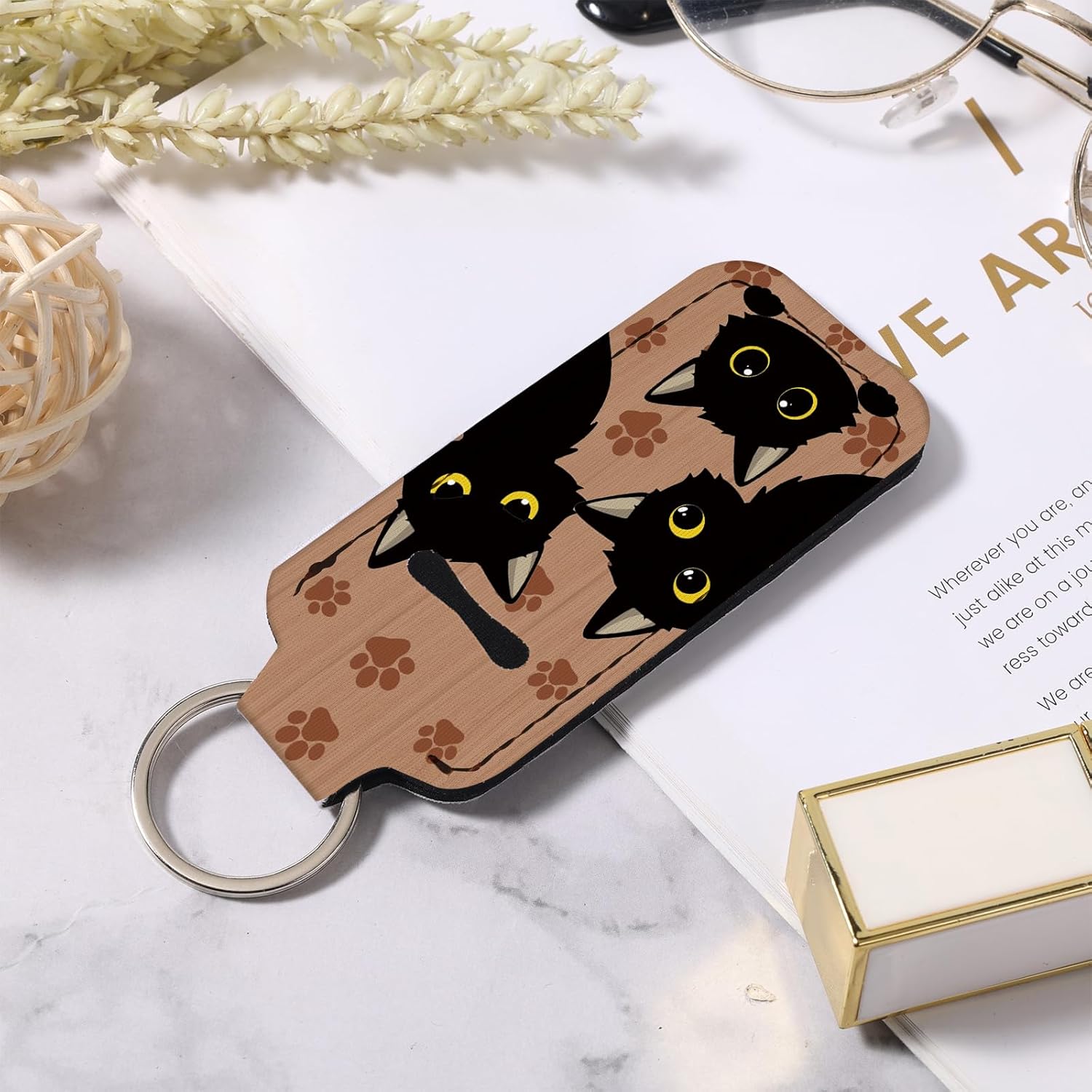 Cute Chapstick Holder Keychain,Lipstick Neoprene Clip-on Lip Balm Holder for Woman - Image 6