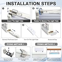 Vista 3 de COOSPIDER Lámpara de luz U/V/C de 6 W, lámpara desinfectante de 253.7 nm con cable de interruptor de encendido/apagado de 5 pies y enchufe, bombilla