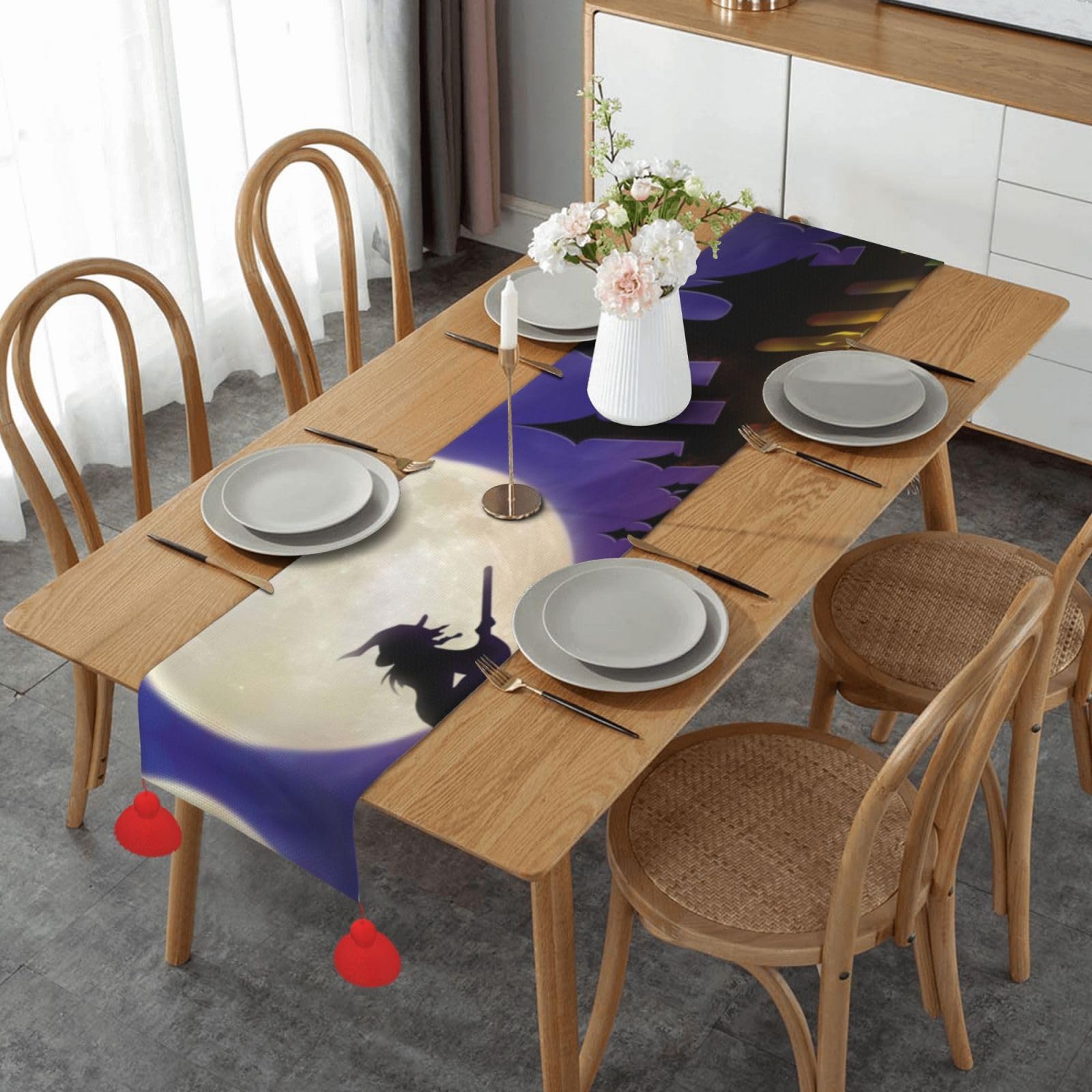 Chemin de table lin rustique 152 cm pour protéger et embellir vos meubles