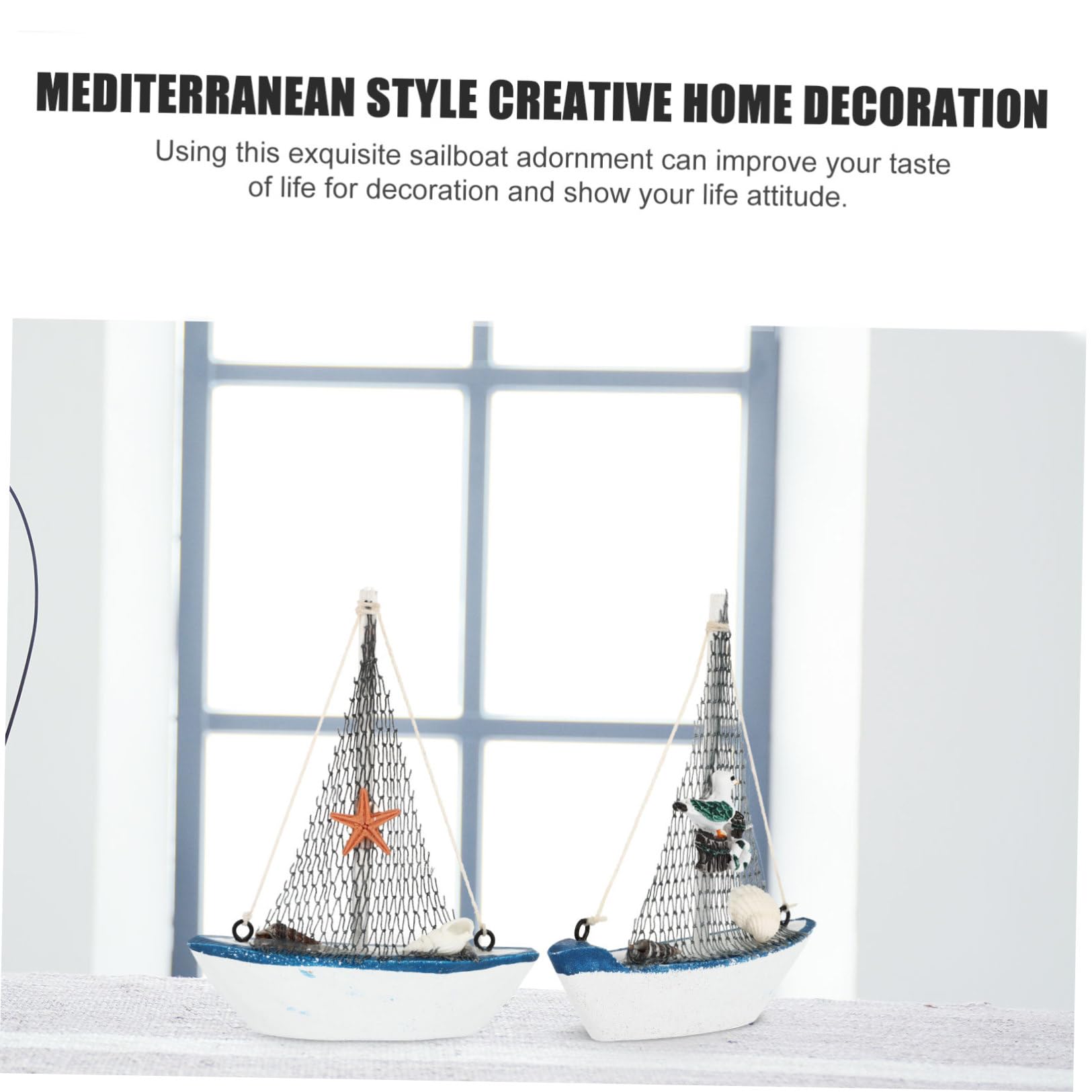 Mikikit 4 Pezzi Modellino Barchetta a Vela in Resina per Decorazione Marina Contemporanea e Artistica, Ornamento per Decorazioni da Festa a Tema Mare e Casa Stili multipli