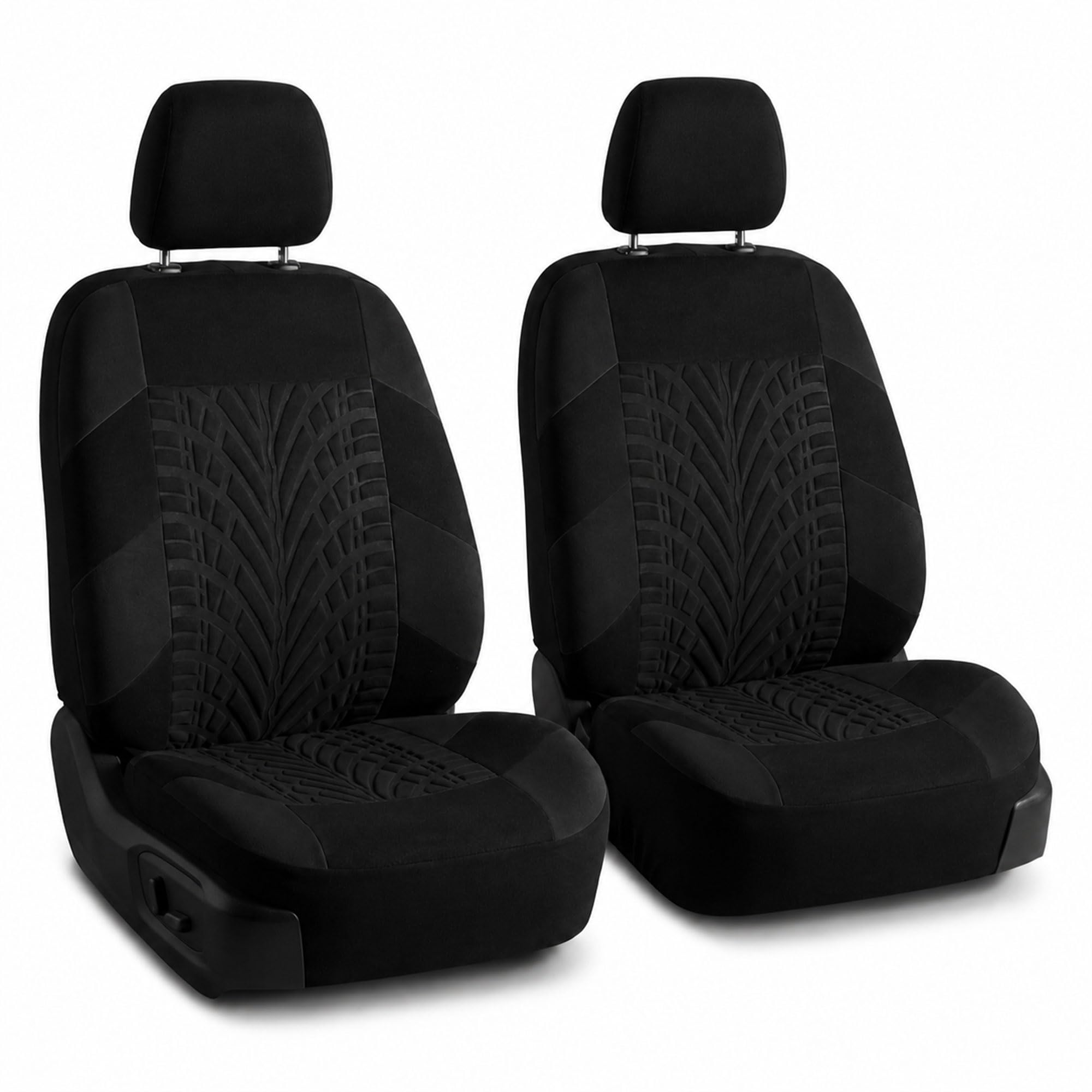 FH GROUP FB071BLACK102 Universal Fit Front Set Travel Master Black Automotive Seat Covers fits most Cars, SUVs, and Trucks