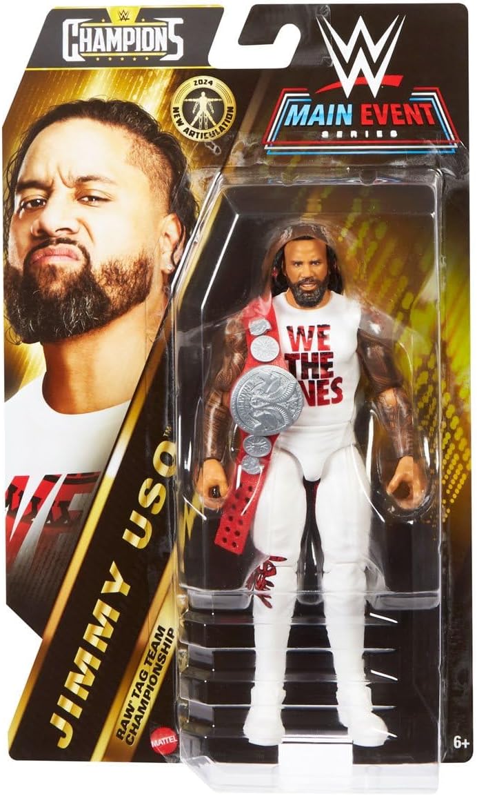 WWE Main Event Series Champions - Articulated Figure 15 cm - Jimmy Uso Figures + Belt