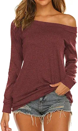 Halife Women's Long Sleeve Boat Neck Blouse