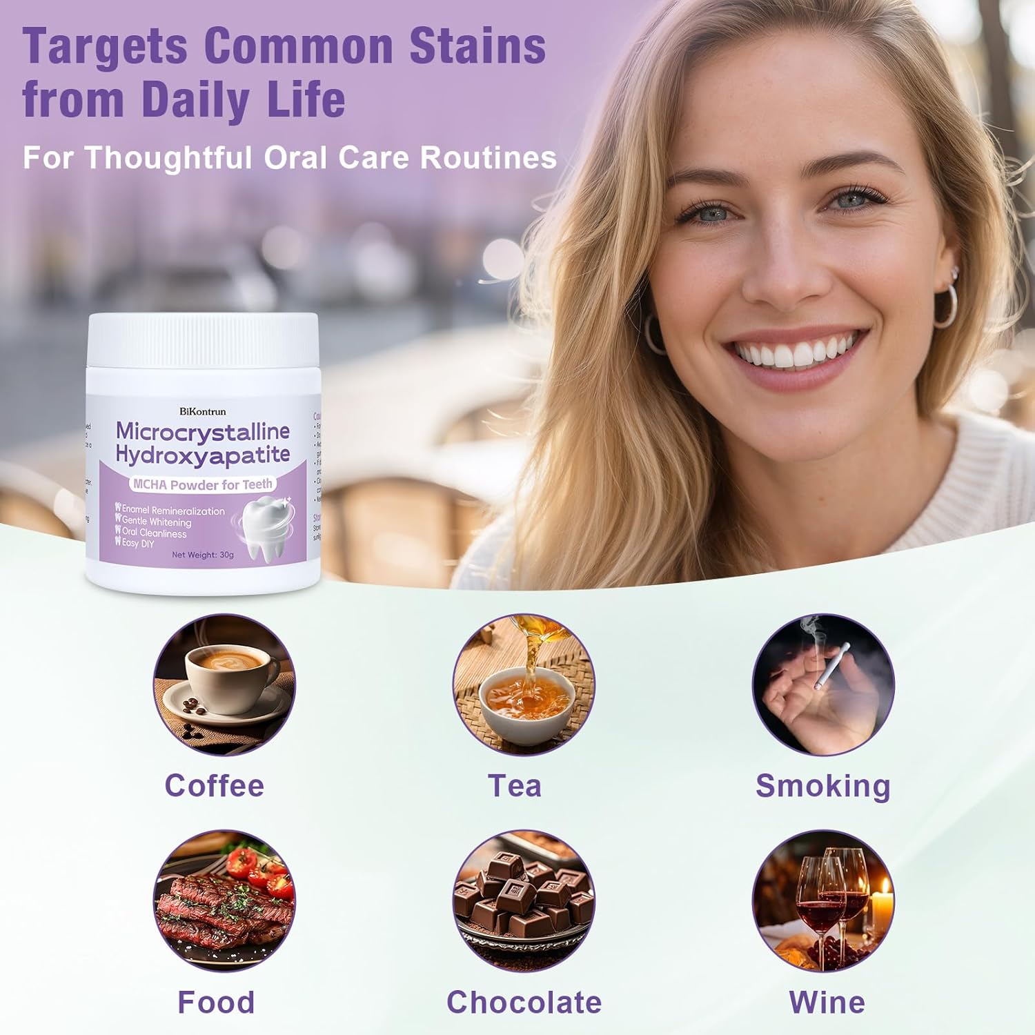 Microcrystalline Hydroxyapatite Powder for Teeth, MCHA Tooth Powder Supports Enamel-Friendly & Gentle Whitening, Fine Tooth Powder for Enamel Care, Easy DIY Oral Care Alternative 30g - Image 8