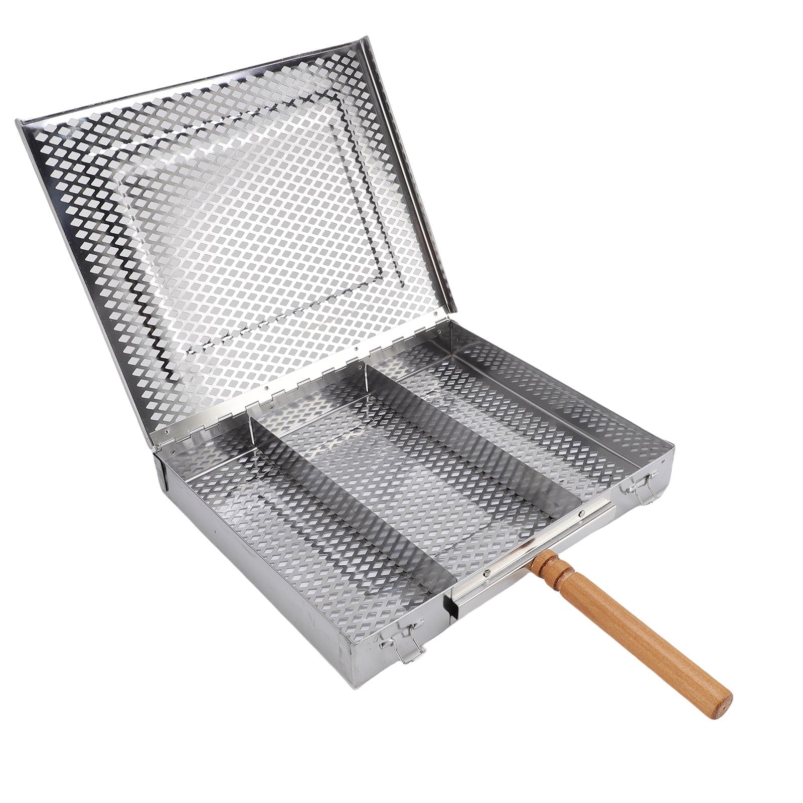 Cestino per Griglia in Acciaio Inossidabile, Cestello per Barbecue con Divisori Rimovibili, Rete per Barbecue a Maglia Fine 12 X 10 Pollici per Bistecche di Pesce e Verdure, Picnic in