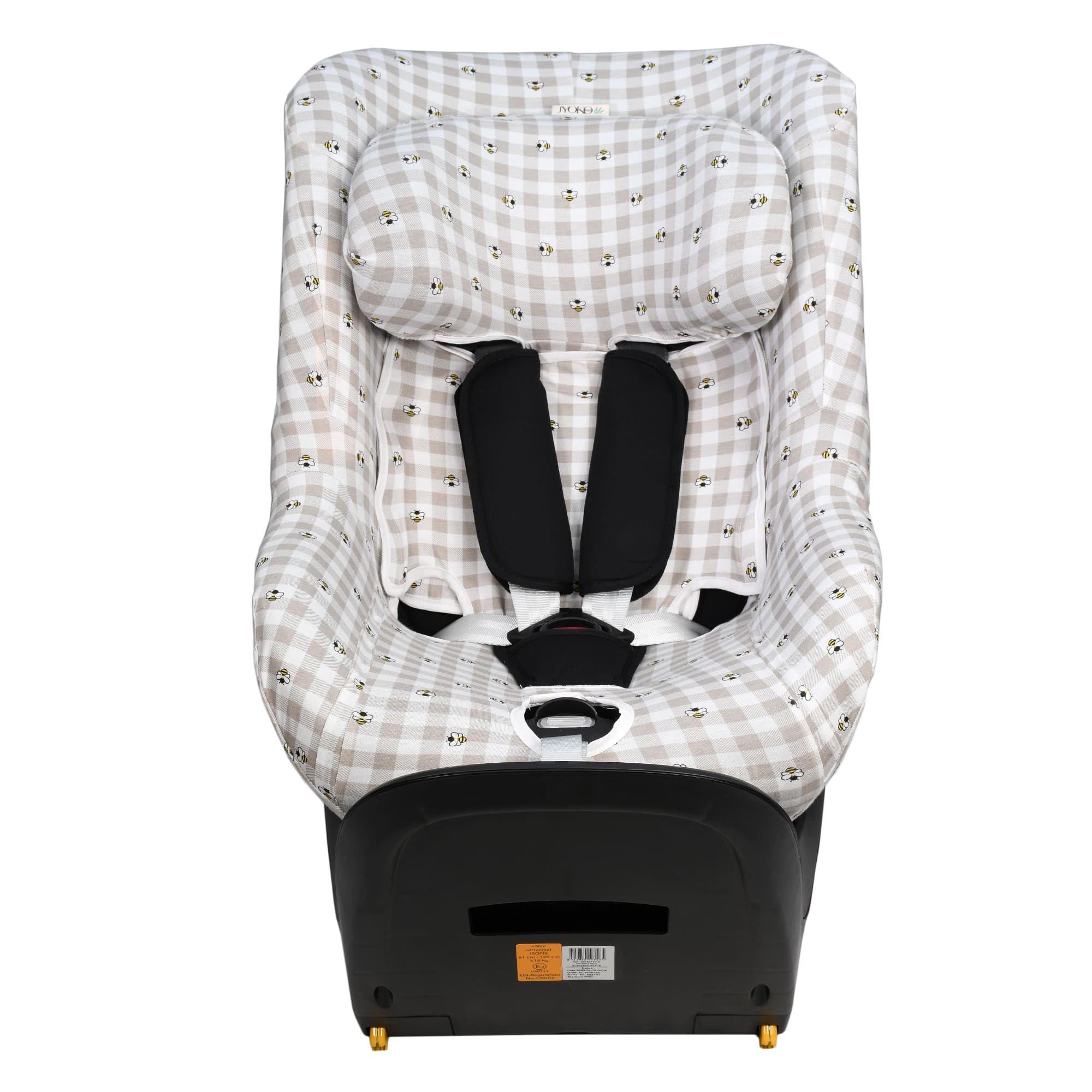 JYOKO Kids Funda de algodón para Silla de Coche Compatible con Maxi Cosi Mica Eco I-Size (Picnic Vichy)