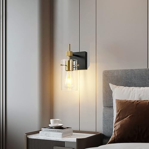 Vista 68 de SOLFART Lámparas doradas de 3 luces de baño para espejo, luces de tocador de baño, aplique de pared Dorado,Negro y dorado,Níquel cepillado,Negro