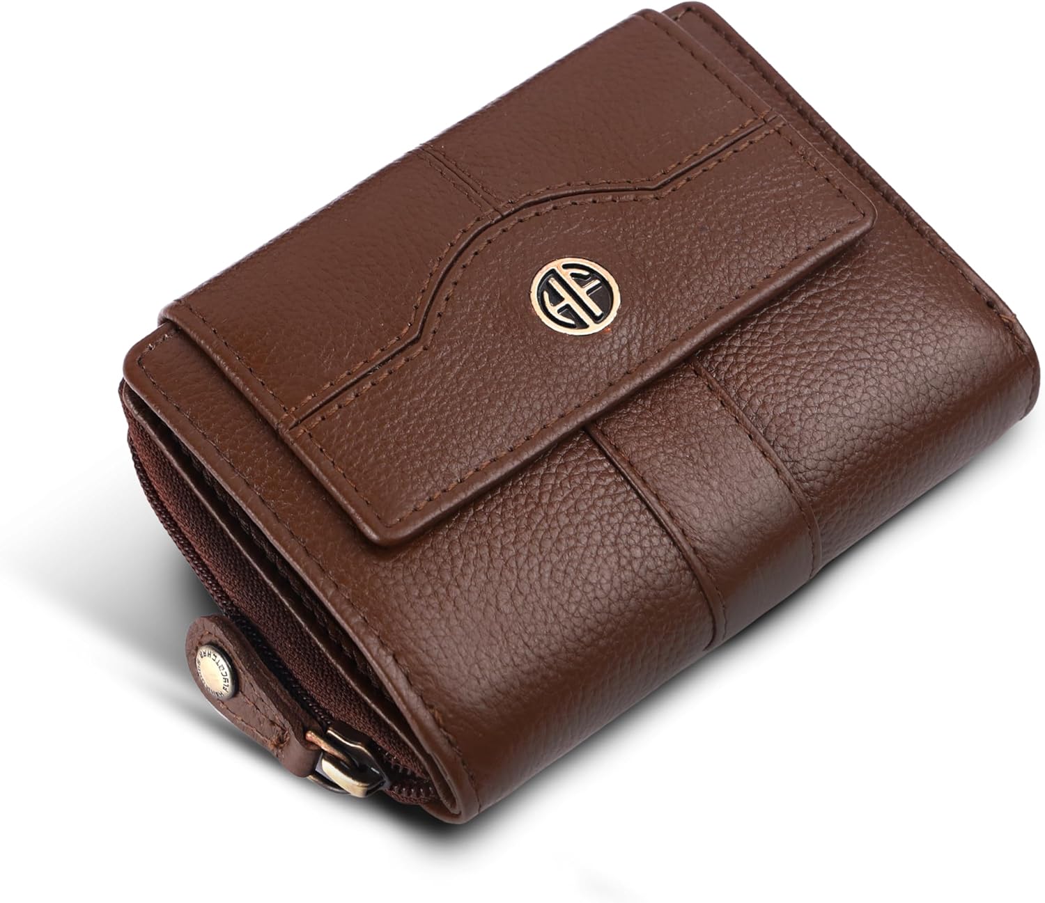 HAMMONDS FLYCATCHER Leather Ladies Wallet for Woman with 14 Card Slots - Clutch Purse for Women, Ladies Wallet for Women Stylish, Ladies Purse for Women Wallet, Purse for Woman, Brushwood, M, Modern