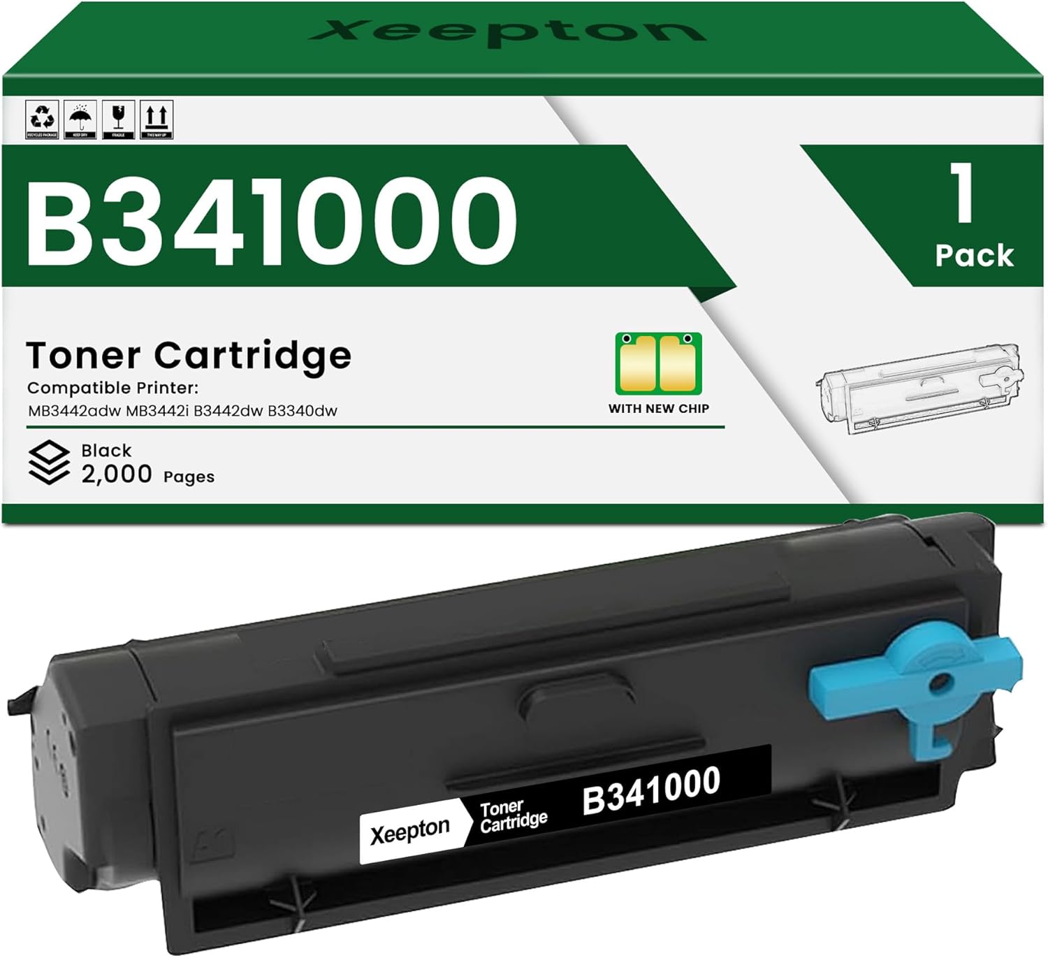 Remanufactured B341000 Toner Cartridges High Yield Replacement for Lexmark B341000 Black Toner for Lexmark B3340 B3442 MB3442 Laser Printer, 1-Pack