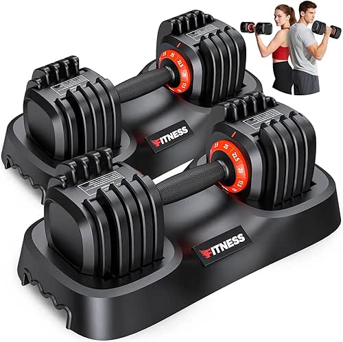 XDDIAS Adjustable Dumbbell Set of 2, 25/55/80LB Dumbbell Set-1Sec Adjustable
