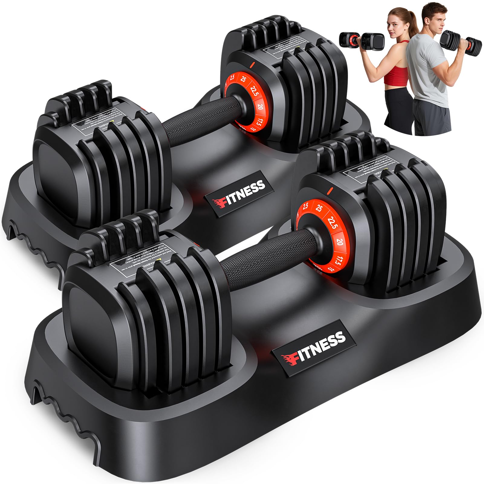 XDDIAS Adjustable Dumbbells Set of 2, Weight Set at Home