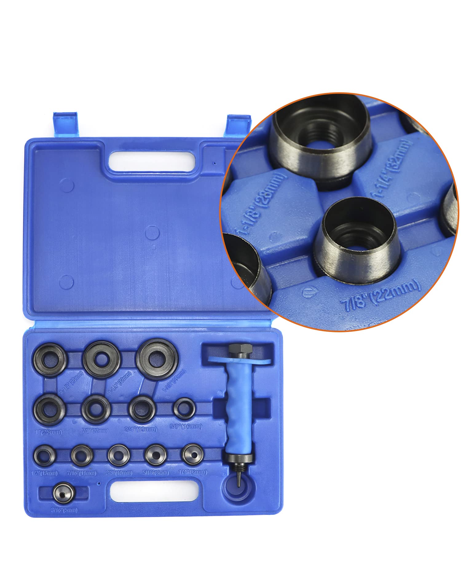 QWORK® 14-częściowy zestaw dziurkaczy 5-35 mm, zestaw dziurkaczy, narzędzie do dziurkowania