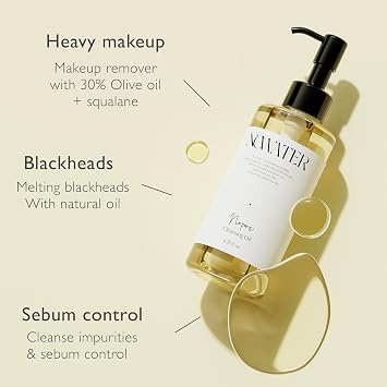 NOWATER Korean Cleansing Oil Makeup Remover with 30% Olive Oil