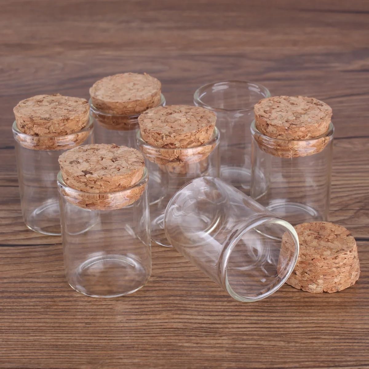 15ml/25ml/30ml/35ml/40ml/45ml/50ml/55ml/60ml/80ml/100ml Small Glass Test Tube with Cork Stopper Dragees Jars Bottles 24 Pieces(35ml(30x75mm))