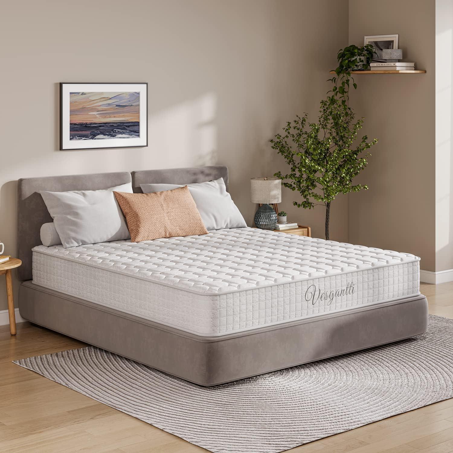 Vesgantti Materasso 120x190x24 cm Molle Insacchettate & Memory Foam | 7 zone Ergonomia, Traspirabilità Ottimali, Sistema Anti umidità, Rigidità Media, Sottovuoto