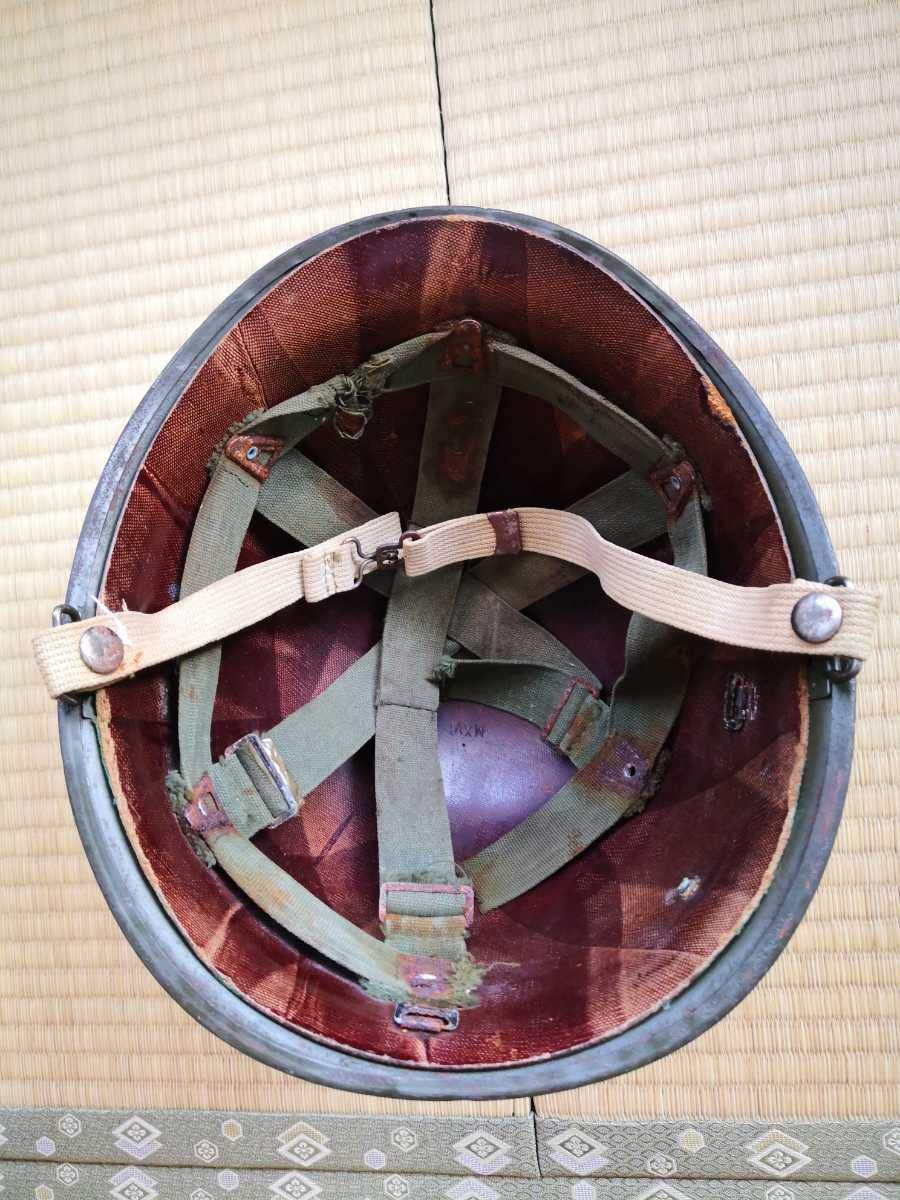昭和自衛隊 一等陸佐 ヘルメット 昭和 自衛隊 鉄帽 ライナー ヘルメット 実物