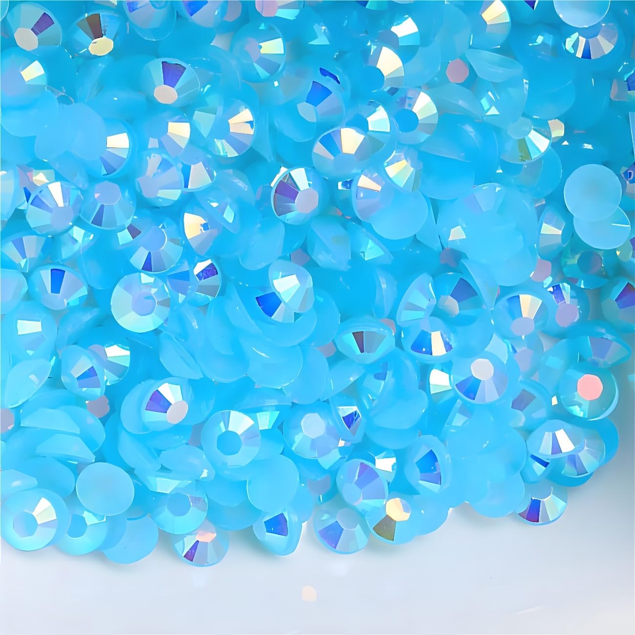 Flatback Rhinestones Round Gems for Nails Art and Crafts 620Pcs SS30 6mm AB Crystals Glitter Stone DIY Bags Clothes Shoes (Light Blue AB)