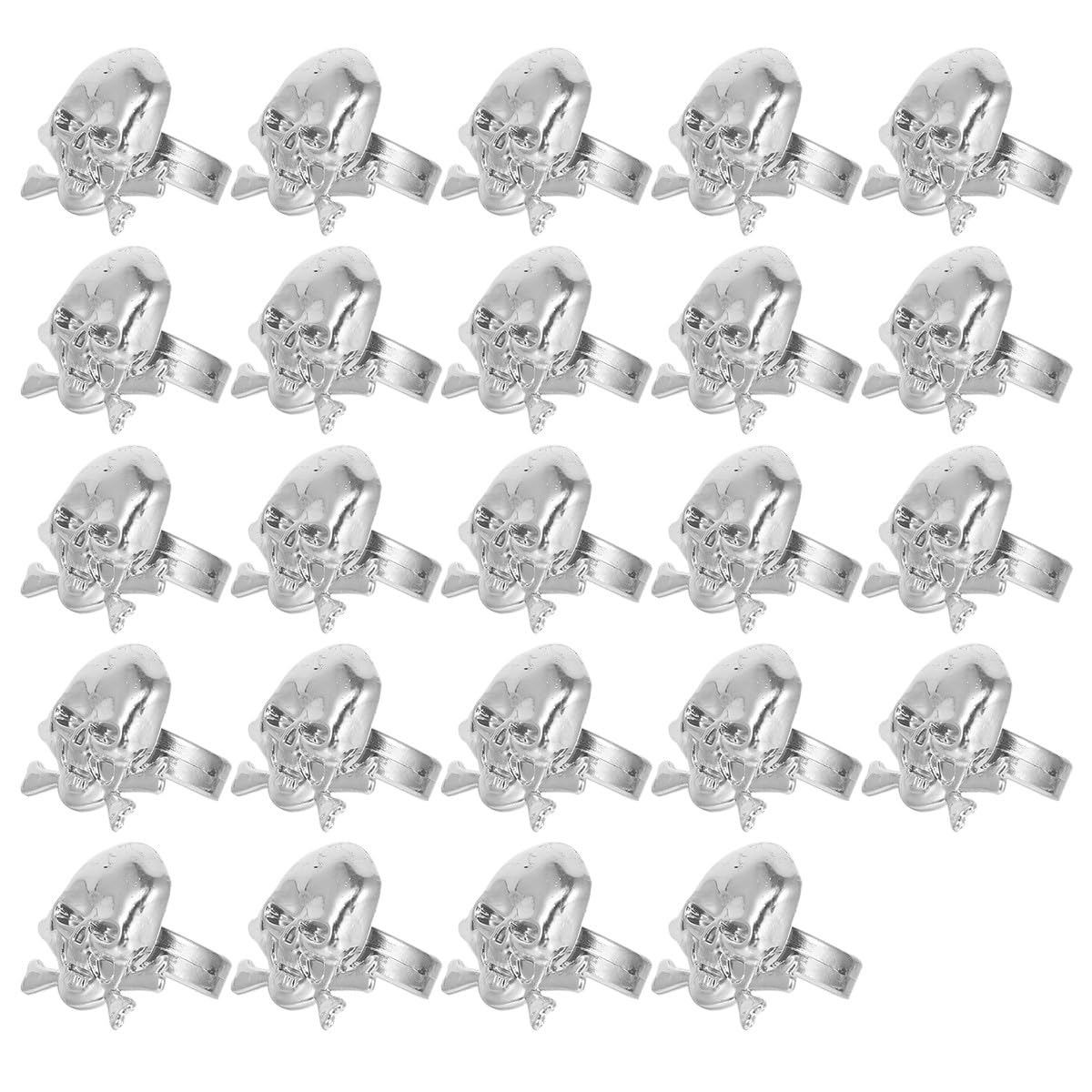 Abaodam 24 Pcs Pirate Skull Rings Halloween Costume Jewelry for Kids