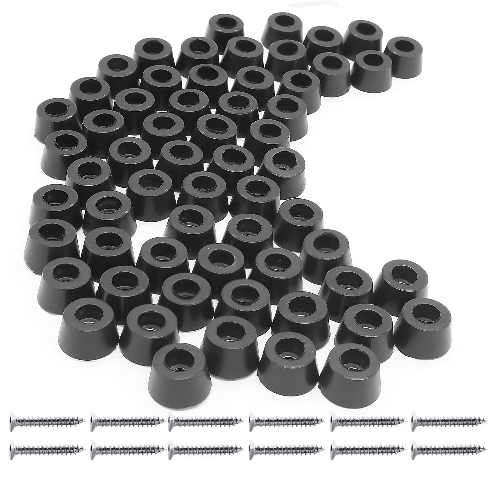 Suiwotin 24pcs Round Rubber Feet Bumpers, 19/32" (15mm) W x 5/16" (8mm) H, Non-Slip Cutting Board Feet with Screws, Soft Rubber Feet for Electronics, Furniture, Appliances (Black) (B0BFGYZQS8) Amazon Price History, Amazon Price Tracker