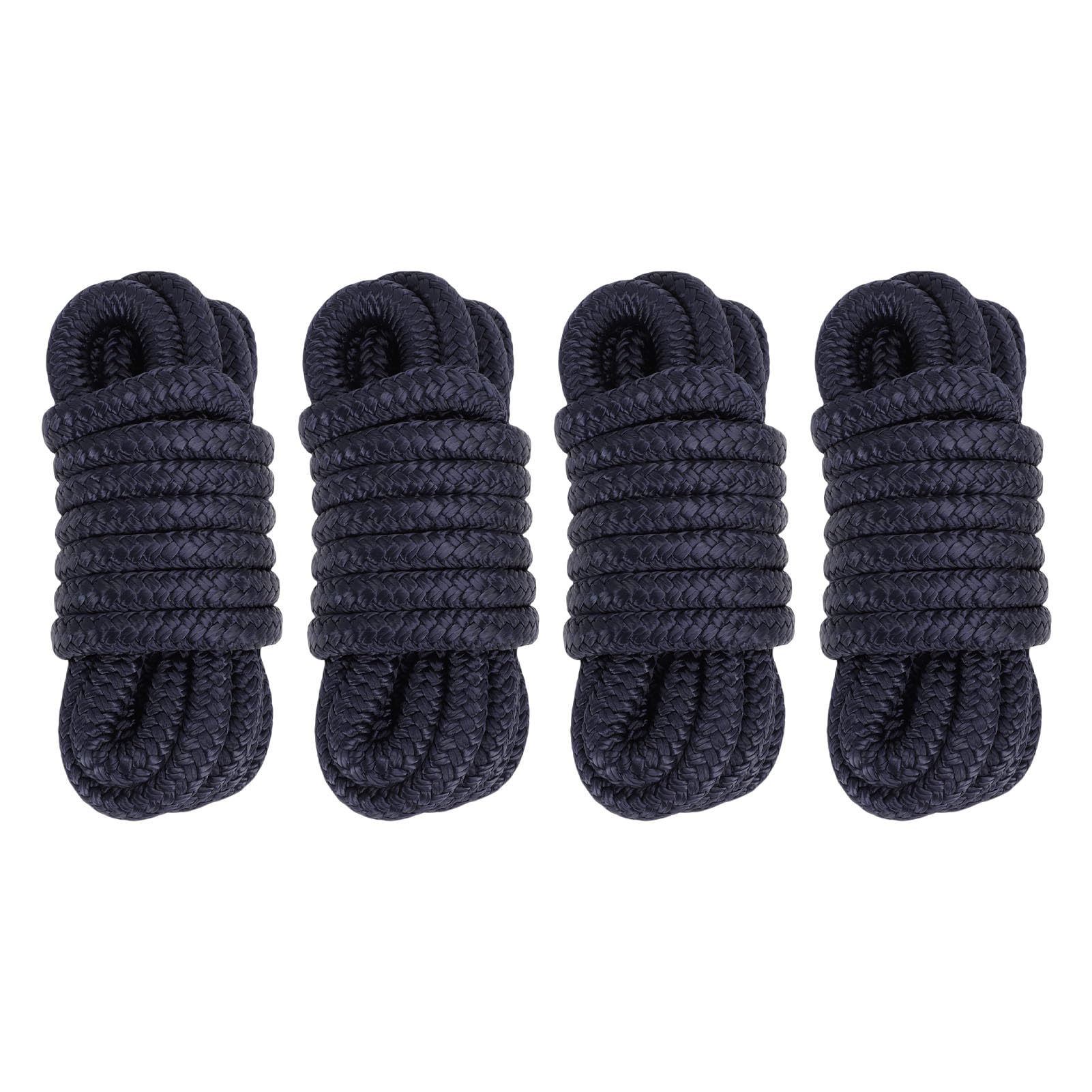 Cime di Ormeggio Marine, 1/2 Pollice, Nylon a Doppia Treccia, Corda di Attracco da 15 Piedi per la e l'Ormeggio (blu navy)