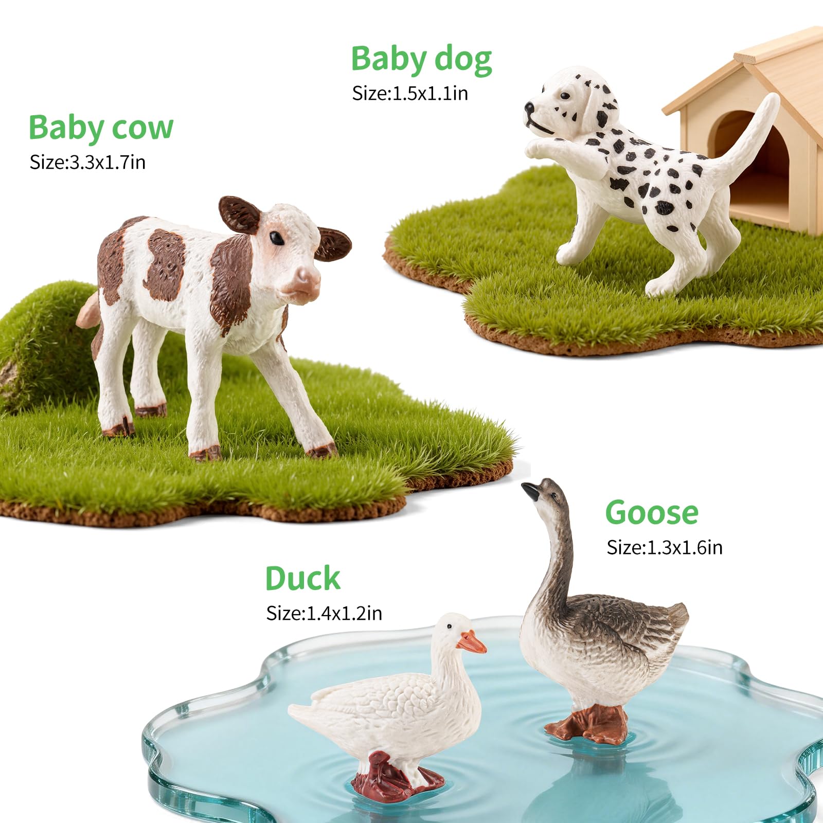 Juego de 14 cifras de animales de granja para bebés de 3 a 5, cifras de animales de granja para niños de 3 a 7, juguetes preescolares de granja para niños y niñas, regalos de cumpleaños