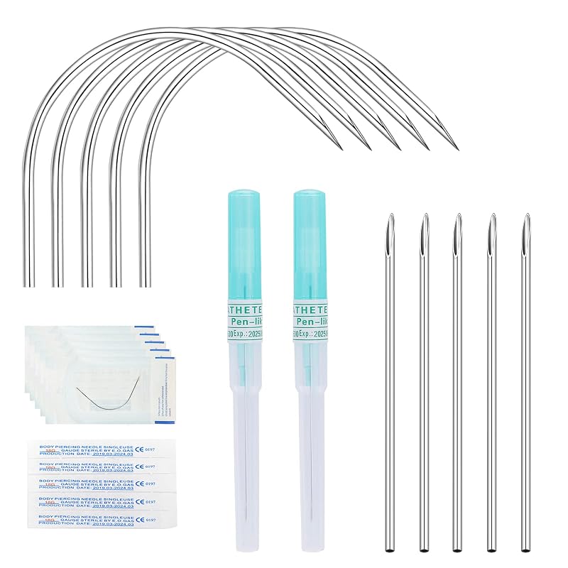 Agulhas para piercing ZS 18G (1,0 mm), pacote com 12 unidades