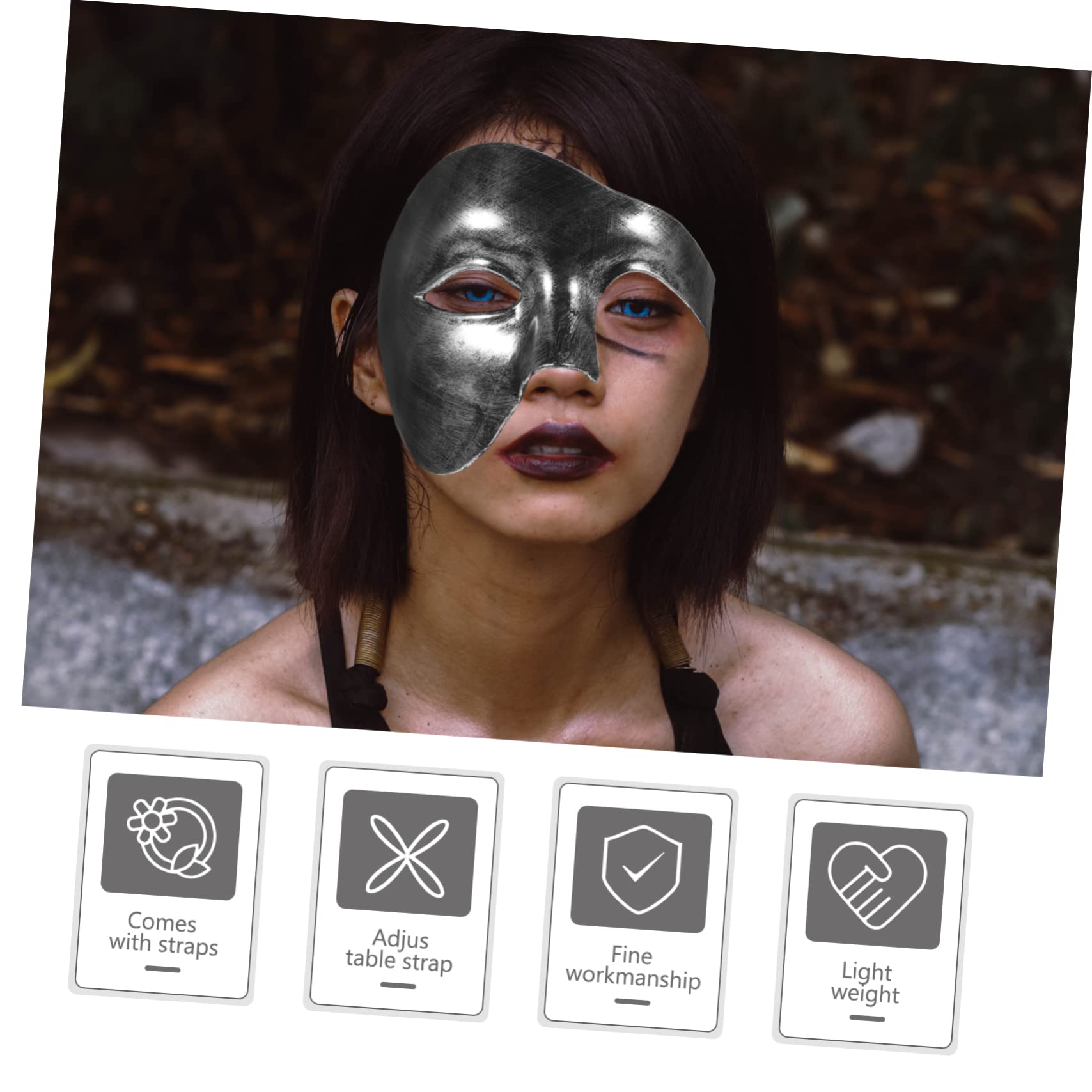 VICASKY demi visage un masque pour les yeux Halloween multifonction accessoire délicat halloween mask masques halloween décor masque yeux masque de mascarade portable abdos