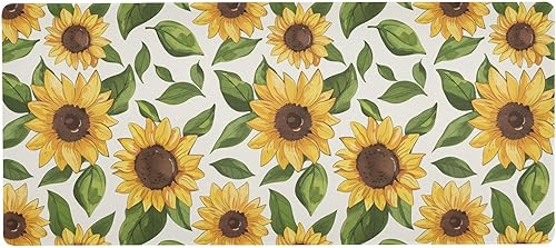 ALAZA Retro Sunflower Leaves Large Gaming Mouse Pad Big Mousepad Mice Keyboard Mat with Non-Slip Rubber Base for Computer Laptop Home & Office, 31.5