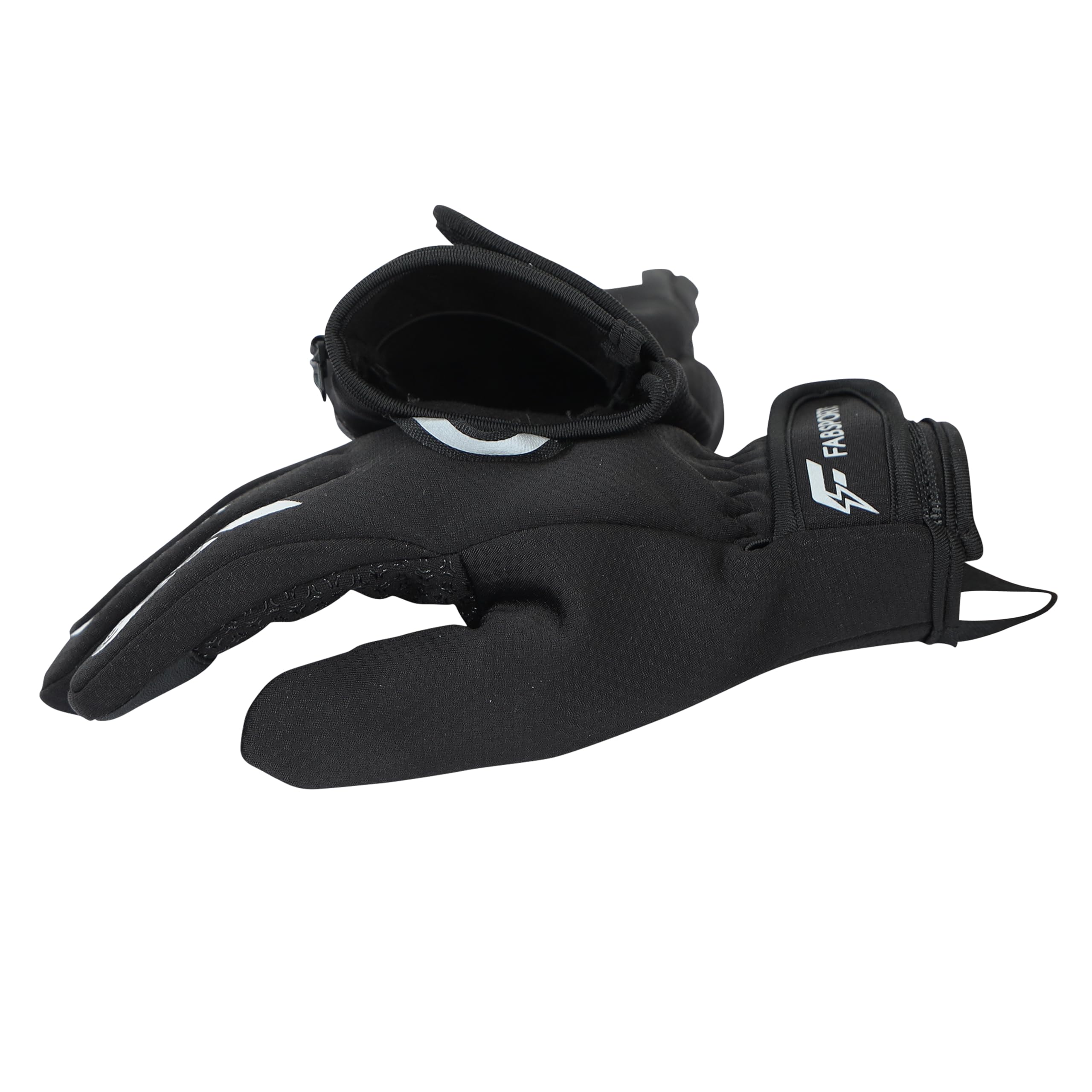 FABSPORTS All-Round Winter Riding Gloves (Unisex) | Warm Fleece Lined, Water-Resistant & Windproof for Moderate Cold Weather Cycling & Motorcycling | Anti-Slip, Touchscreen Ready 2