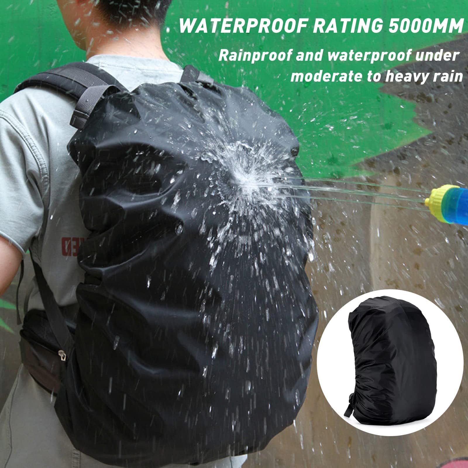 DUSLANG 17 Inch Laptop Backpack for Travel with Backpack Rain Cover College Backpack for Men Laptop Bag with USB Charging Port,Black