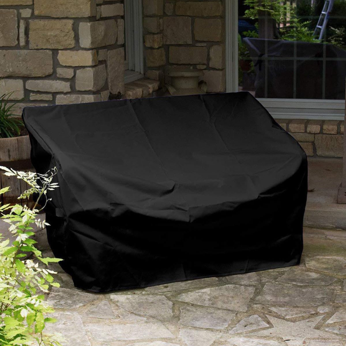TOYANDONA Copertura Protettiva per Panchine da Giardino Nero Oxford Antirughe Anti-uv per Mantenimento Esterno