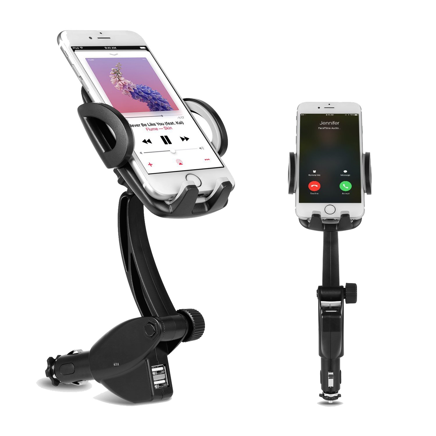 Amazon.co.jp: DELAM 車載ホルダー オートホールド式 シガーソケット