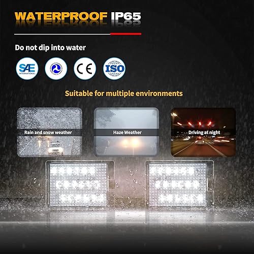 Miniatura 4 de POPMOTORZ 2 piezas de luz LED para placa de matrícula, montaje de luz trasera para camioneta Dodge Durango 2014-2022, color blanco