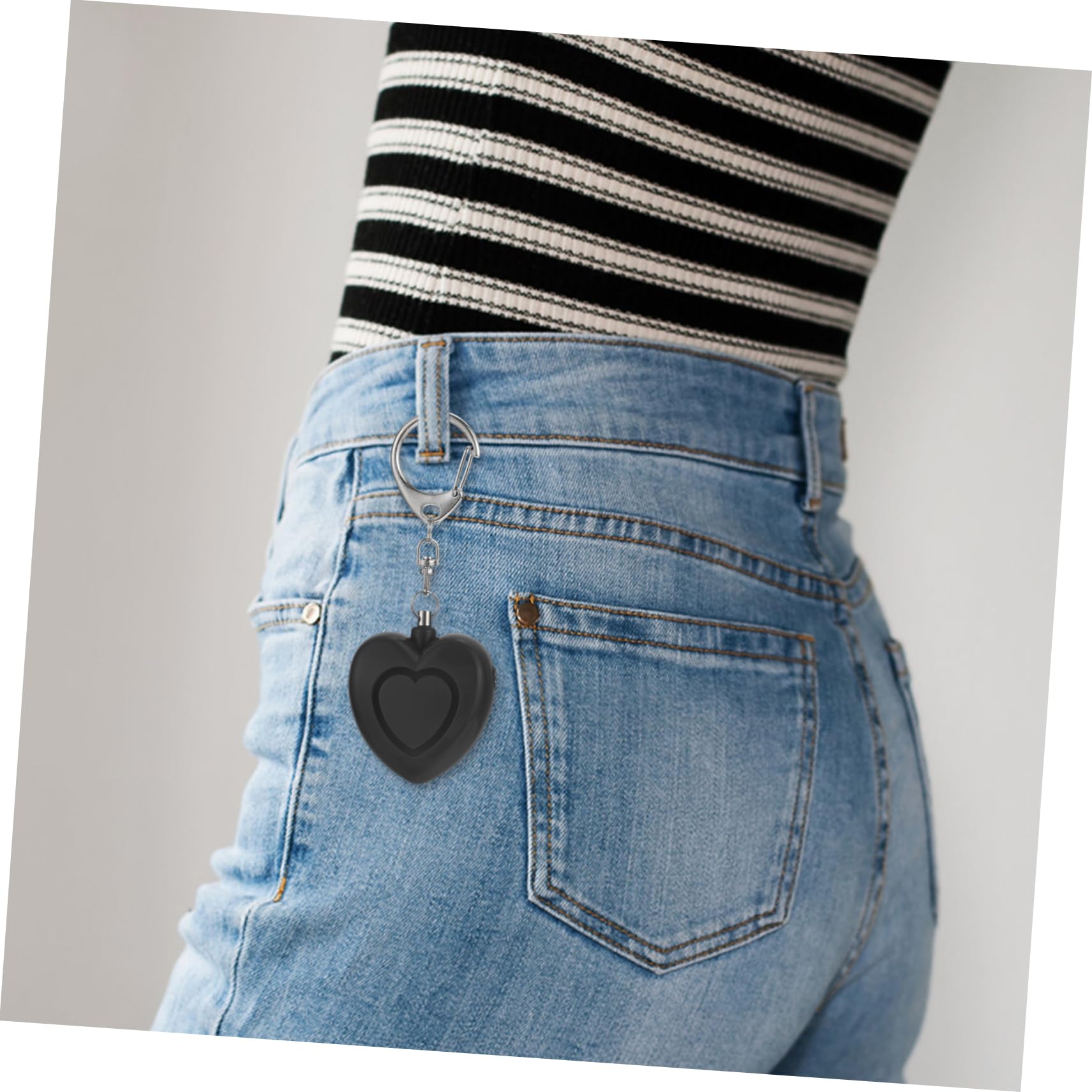 UKCOCO 5piezas Alarma Personal Forma De Corazón con Luces Led Dispositivo De Seguridad Portátil para Mujeres para Correr De Noche Pasear Perros y Viajar