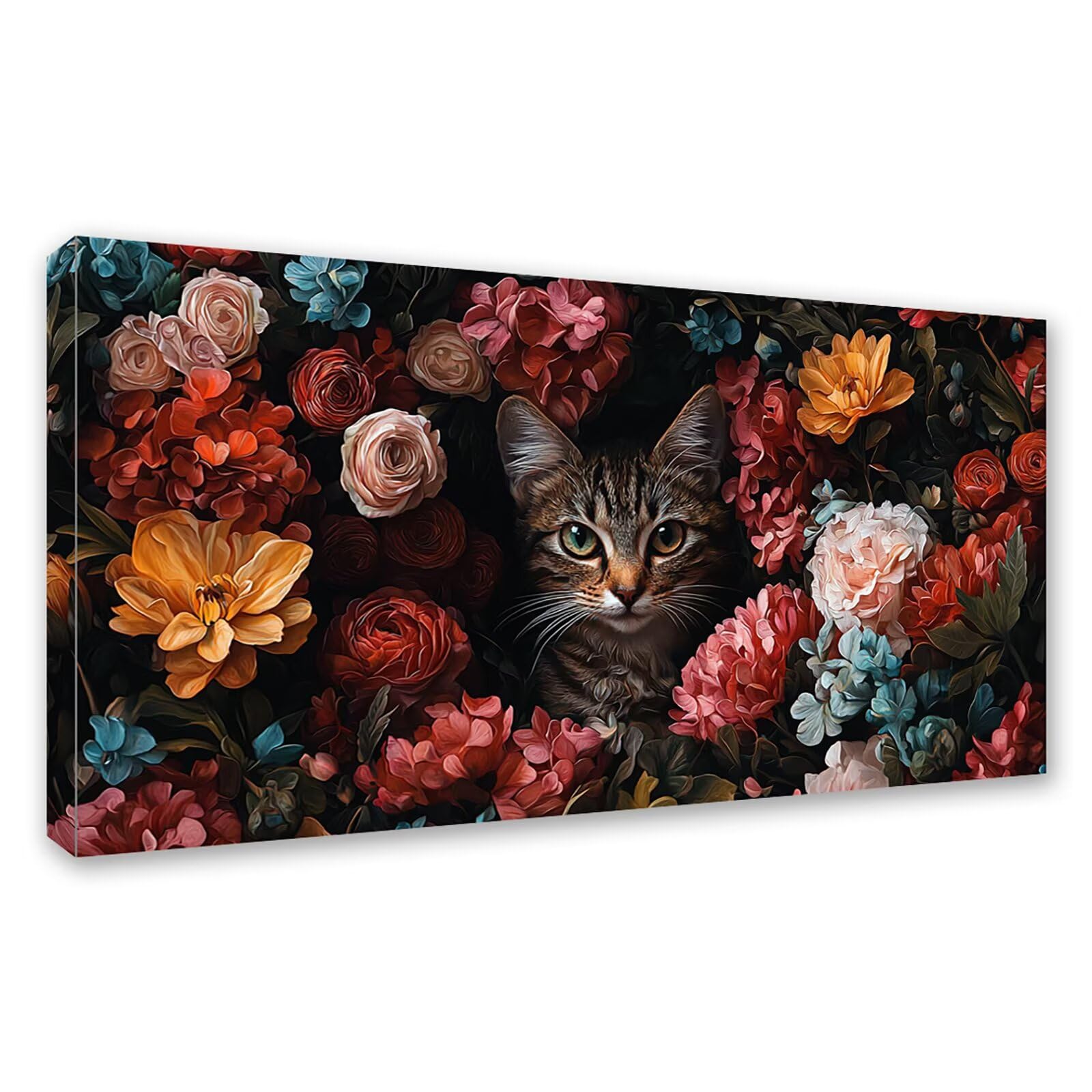 Diamond Painting Grande 180x90cm Gato Diamond Painting Adultos, DIY Flor Pintura de Diamante Manualidades Adultos, 5D Cuadrado Rhinestone Bordado Punto de Cruz Art para Home Decoration Regalo 0J-785