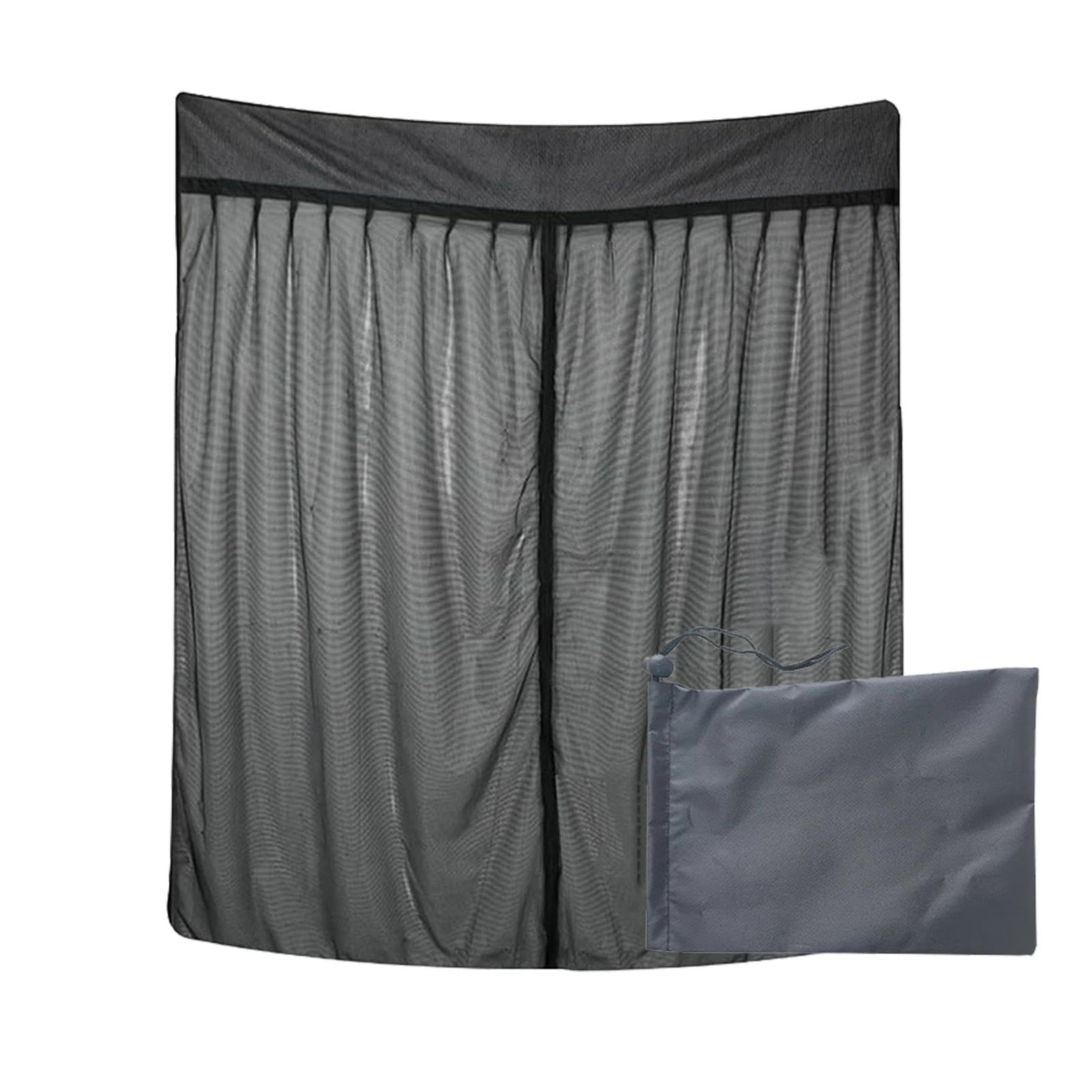 Fliegengitter Für Auto Schiebetür - Atmungsaktiv Sonnenschutz Vorhänge Fliegengitter Schwarz Mesh Moskitonetz Für Wohnwagen Camping Zubehör, Großer Fliegengitter Wohnmobil 165 x 210 cm
