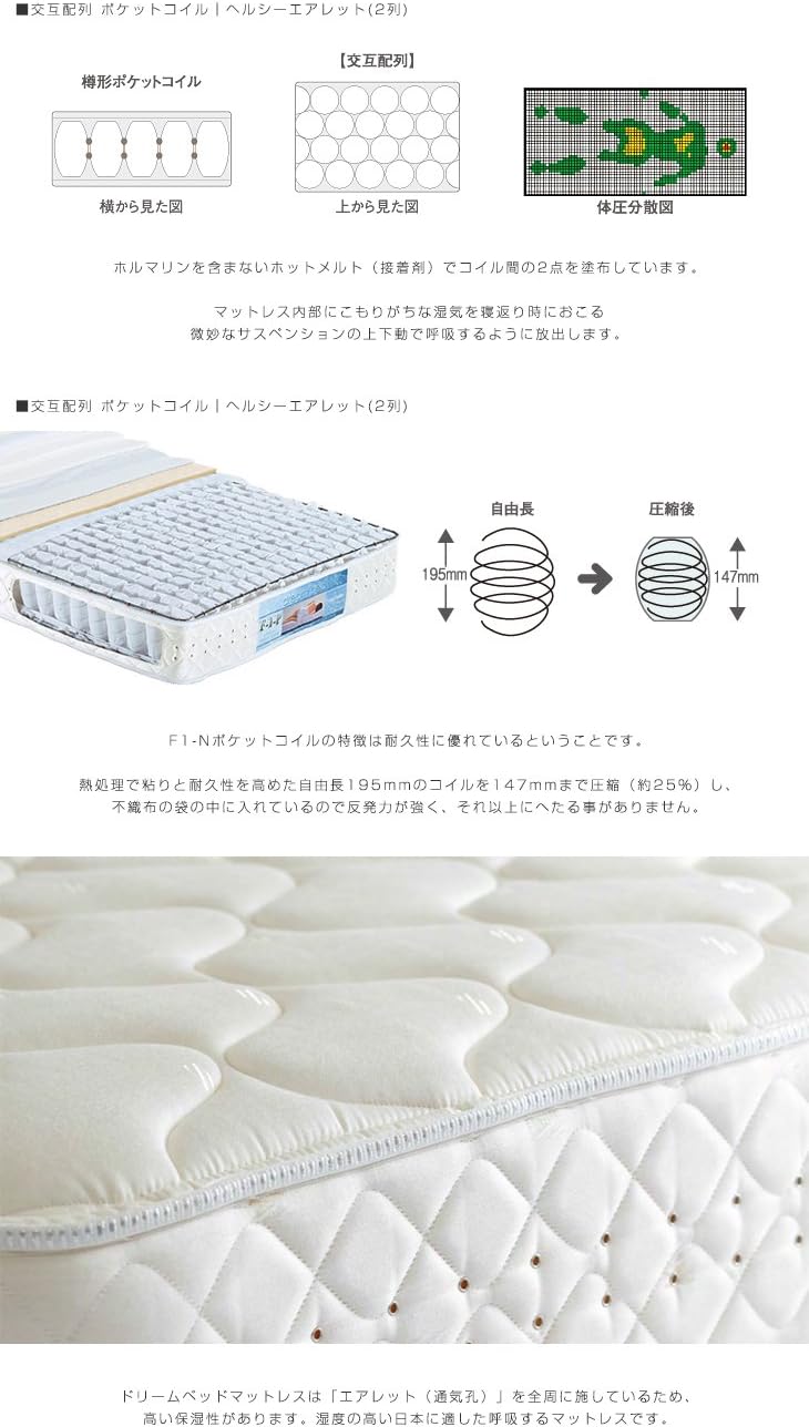 Amazon Takano Mokkou 高野木工 Mark Bed セミダブル ホワイトオーク マットレス付き ポケットコイル ベッド セミダブル 木製 すのこベッド セミダブルベッド マットレス付き ドリームノーマルポケット ノーマル フレーム マットレスセット オンライン通販