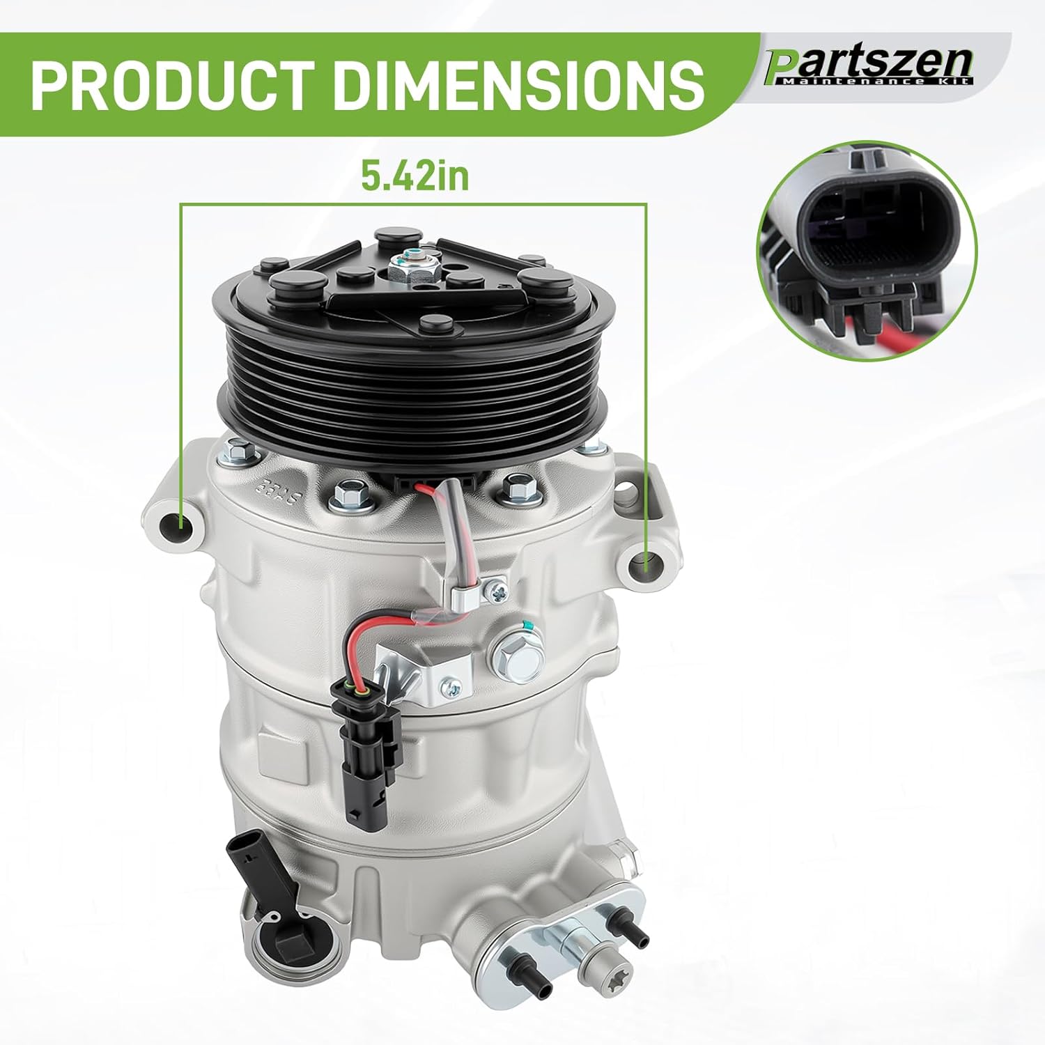 AC A/C Compressor Fit for Chevy Equinox 2.4L 2012-2014 for GMC Terrain 2.4L Engine 2012-2014 Replace 22798745 23255703 CO22229C